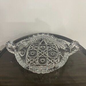 Vintage Glass Dish with Double Handles